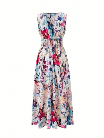 V-Neck Sleeveless High Waist Long Dress