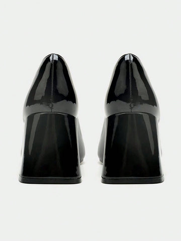 Women's Sexy Elegant Date Party Mary Jane Pumps, Thick Heel Round Toe Shallow Commuting