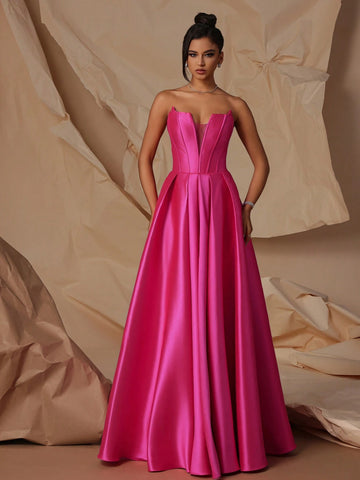 VIPGIRL Elegant High Waist Leg-Lengthening Women Evening Dress