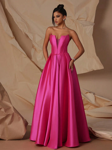 VIPGIRL Elegant High Waist Leg-Lengthening Women Evening Dress