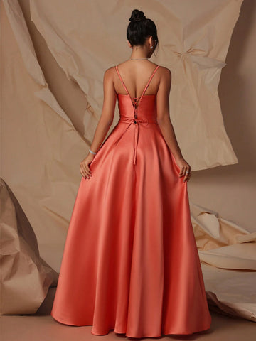 VIPGIRL High Waist Elegant Lady Evening Dress, Highlighting Long Legs