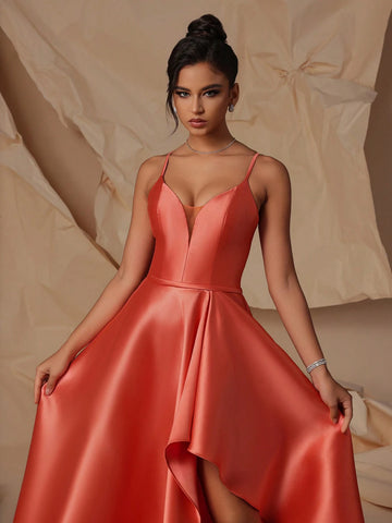 VIPGIRL High Waist Elegant Lady Evening Dress, Highlighting Long Legs