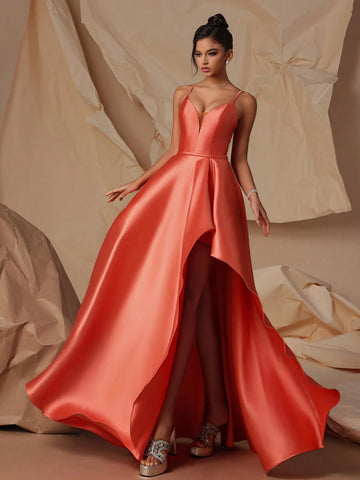 VIPGIRL High Waist Elegant Lady Evening Dress, Highlighting Long Legs