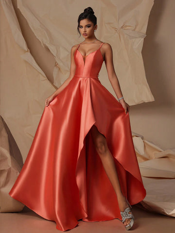 VIPGIRL High Waist Elegant Lady Evening Dress, Highlighting Long Legs