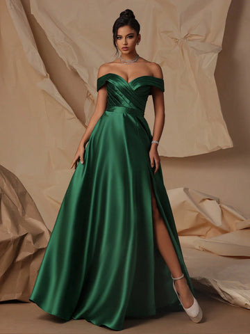 VIPGIRL High Waist Elegant Women Evening Party Dress, Show Your Long Legs