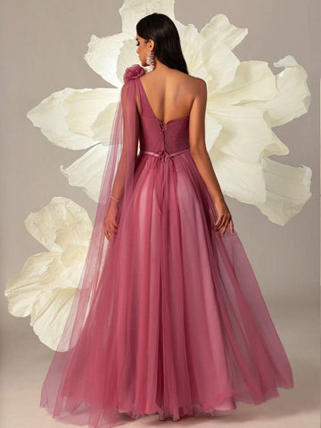 VIPGIRL Pink Mesh Elegant Women Evening Party Cocktail Dress