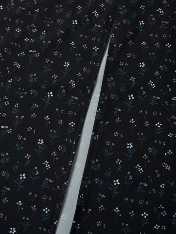 VRSO Women's Small Floral Print Side Slit Midi Skirt