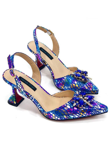 2025 Nigerian Women Heel Party Ladies Italian Design Shoes And Bag Set Decorated With Rhinestone