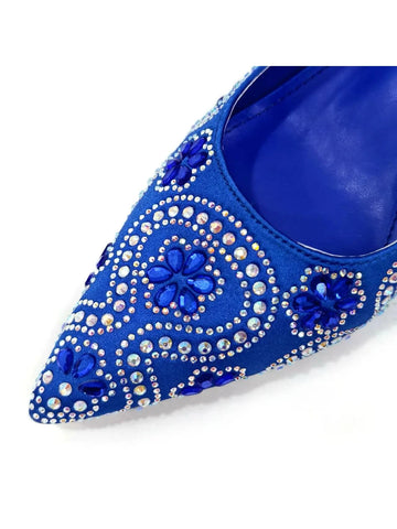 Venus Chan Nigerian Women Heel Party Ladies Italian Design Shoes And Bag Set Decorated With Rhinestone