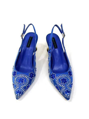 Venus Chan Nigerian Women Heel Party Ladies Italian Design Shoes And Bag Set Decorated With Rhinestone