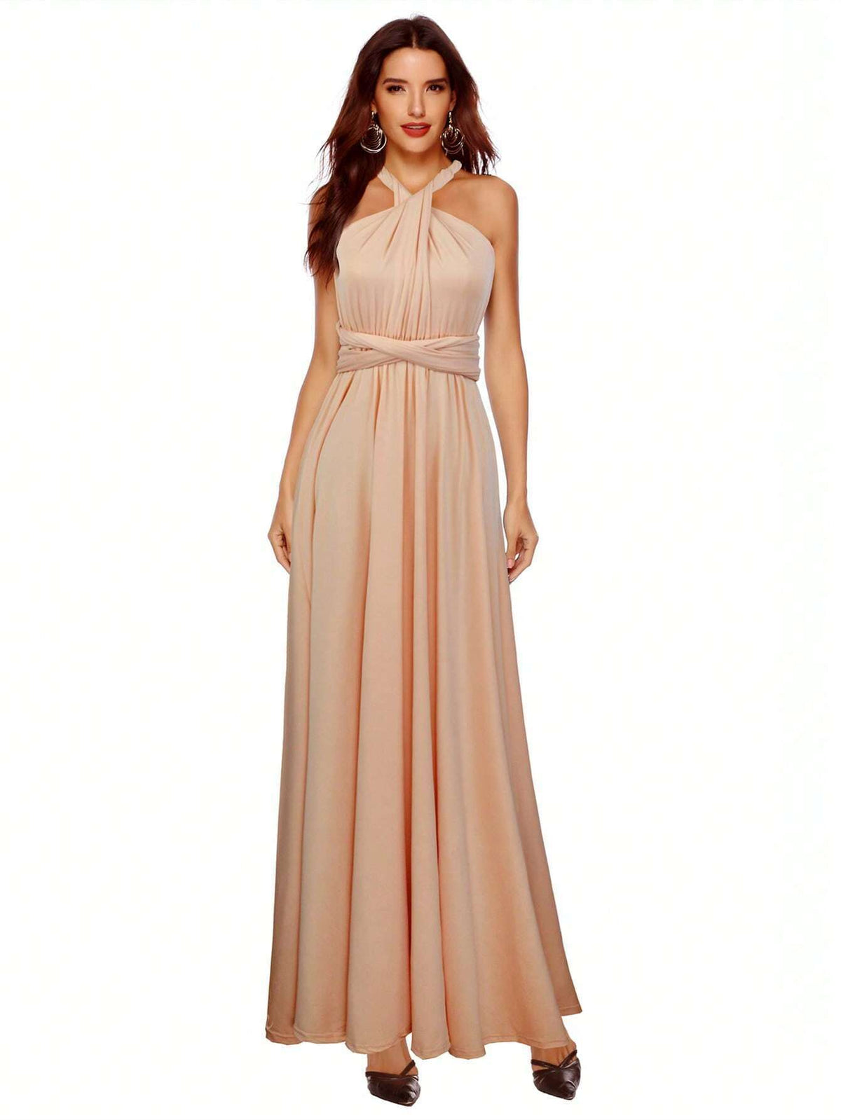 Versatile Multi-Way Criss-Cross Back Bandage Dress, Formal Gown