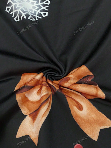 Vintage Santa Claus Graphic Fitted Slim Sheer Mini Dress, Christmas