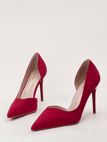 Vintage Sexy Nightclub Stiletto Women's Shoes, Super High Heels, Shallow Mouth Pointed Toe, Hollow Side Shoes