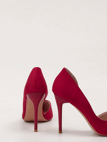 Vintage Sexy Nightclub Stiletto Women's Shoes, Super High Heels, Shallow Mouth Pointed Toe, Hollow Side Shoes