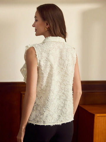 Vintamour Vintage Elegant Women Ruffle Office Shirt