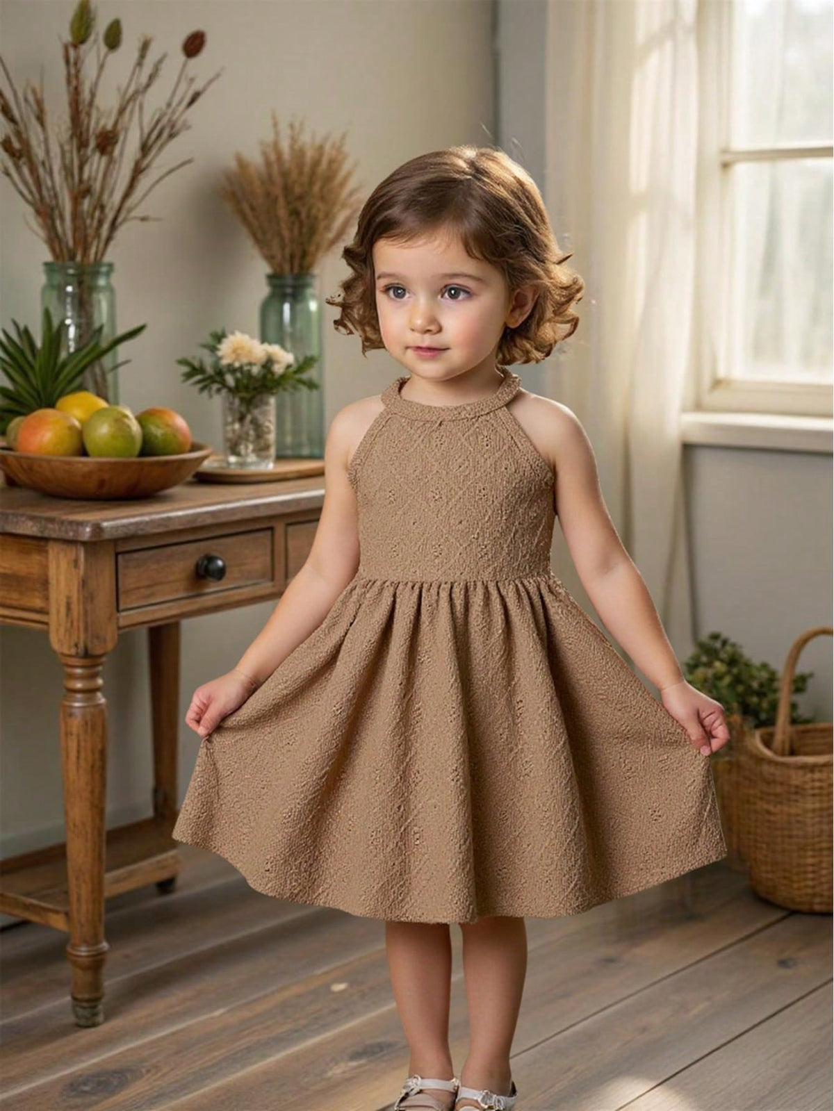 Young Girl Summer Halter Fashion Chic High-End Cami Dress