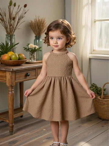 Young Girl Summer Halter Fashion Chic High-End Cami Dress