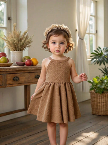 Young Girl Summer Halter Fashion Chic High-End Cami Dress