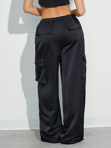 WESTFADE City Satin Baggy Cargo Pants