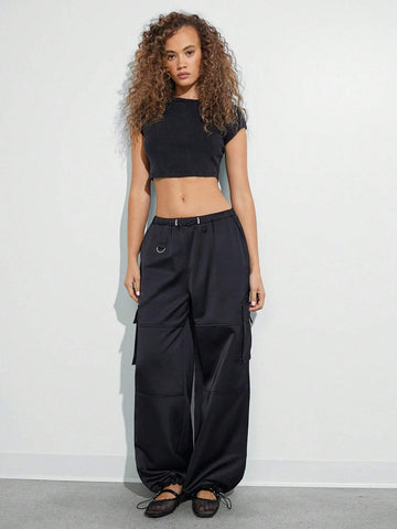 WESTFADE City Satin Baggy Cargo Pants