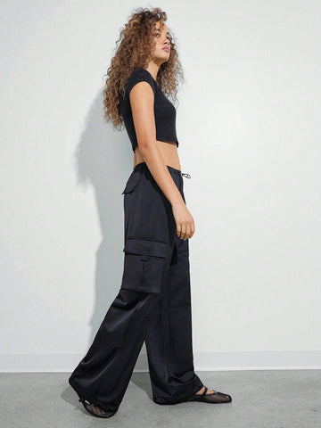 WESTFADE City Satin Baggy Cargo Pants