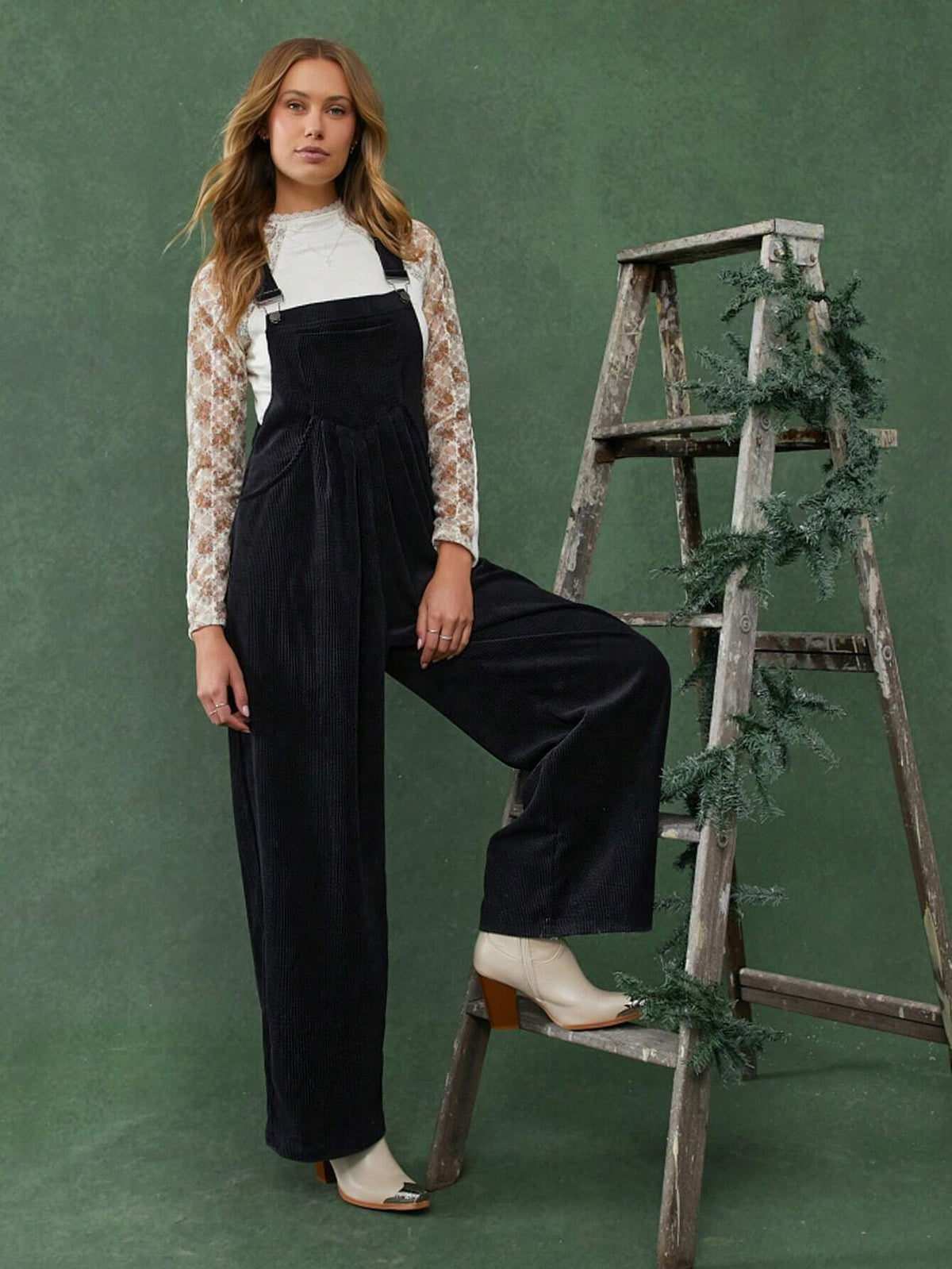 WESTFADE Corduroy Wide Leg Overalls