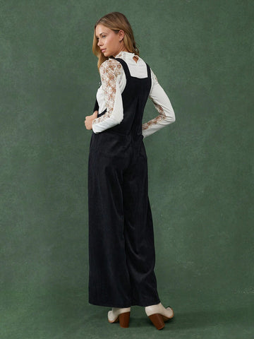 WESTFADE Corduroy Wide Leg Overalls