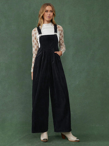 WESTFADE Corduroy Wide Leg Overalls