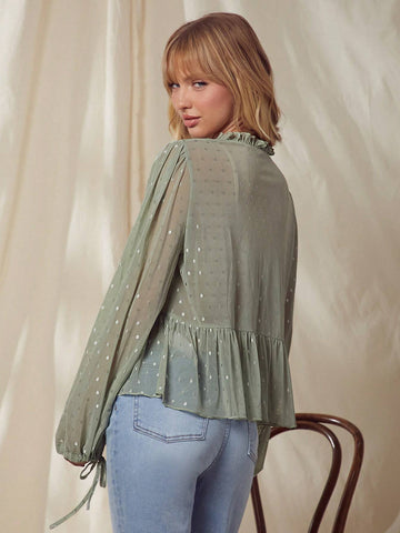 WESTFADE Sheer Dot Mesh Top