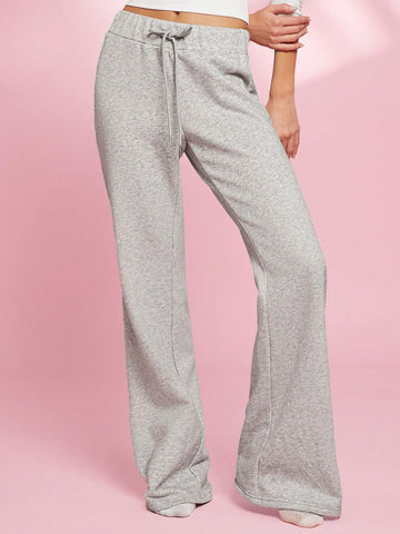 WESTFADE Spring Fleece Mid Rise Loose Flare Lounge Sweatpants
