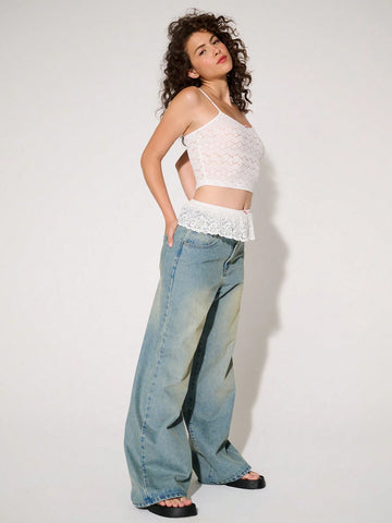 WESTFADE Stretch Lace Micro Shorts