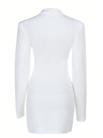 WOWDARK Women's Sexy Deep V-Neck Long Sleeve Bodycon Dress, Spring