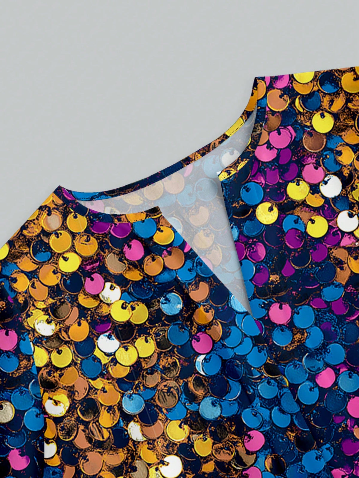 Casual Minimalist Women's Glittery Sparkle Sequin Printed Blouse