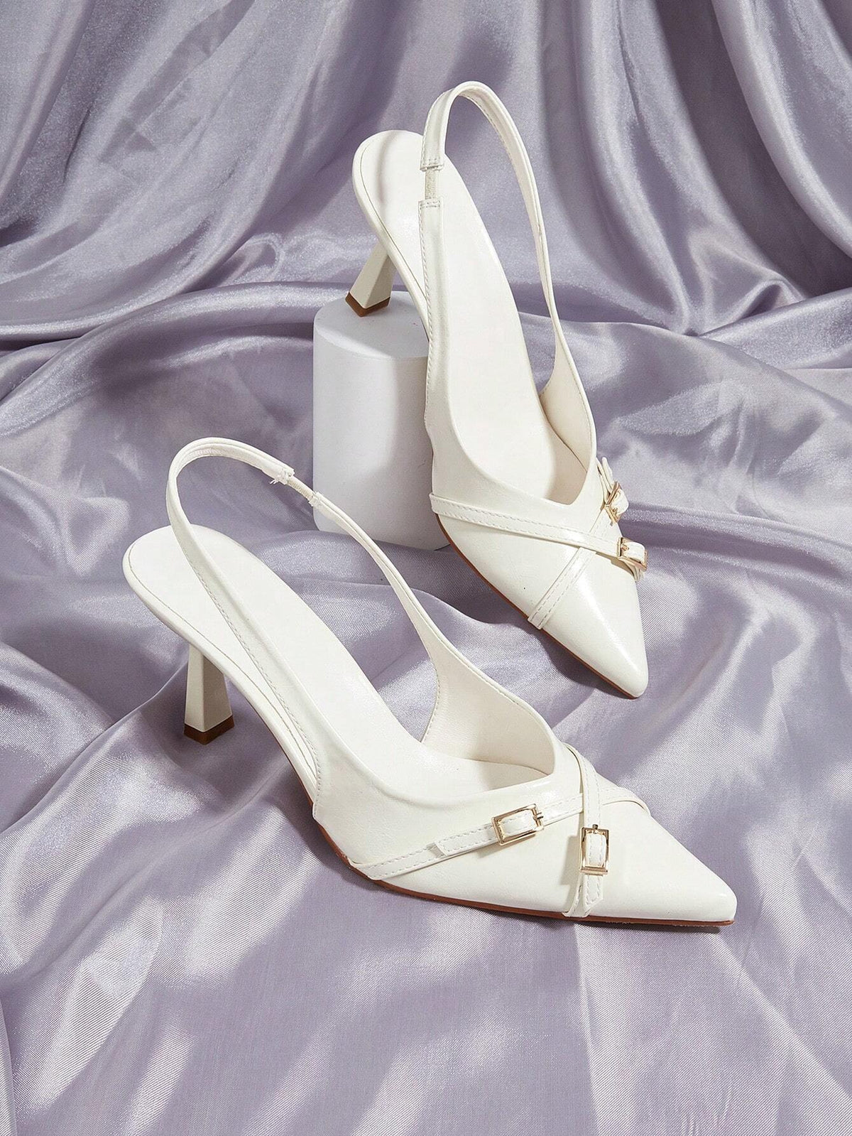 Patent White Pointed Toe Cross Strap Stiletto High Heel Sandals