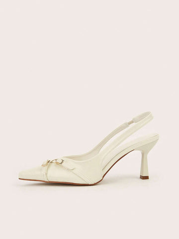 Patent White Pointed Toe Cross Strap Stiletto High Heel Sandals