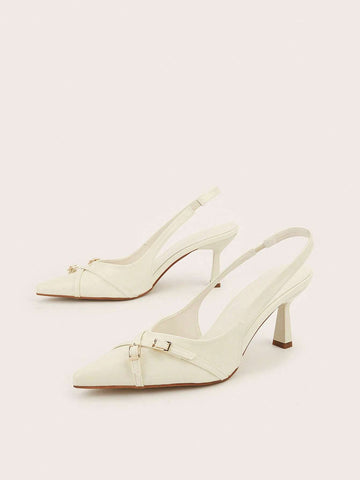 Patent White Pointed Toe Cross Strap Stiletto High Heel Sandals