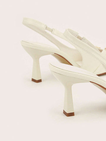 Patent White Pointed Toe Cross Strap Stiletto High Heel Sandals