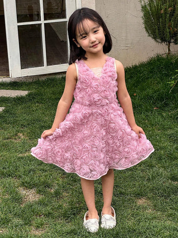 Wedding Diary Flower Girl Princess Dress Suitable For Performance, Evening Party, And Birthday Party