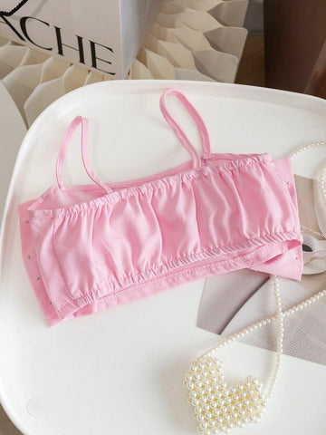 Wedding Flower Girl Dress Short Sleeve Shirt With Sweet And Elegant 3D Pearl Bow Detail Knot For Summer