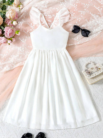 Wedding Season For Young Girls: Elegant V-Neck Fashionable Cami Dress With Pleats, Suitable For Parties And Vacations, Summer