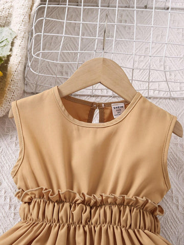 Wedding Time Girls' Lovely 3D Flower Patchwork Sleeveless Dress