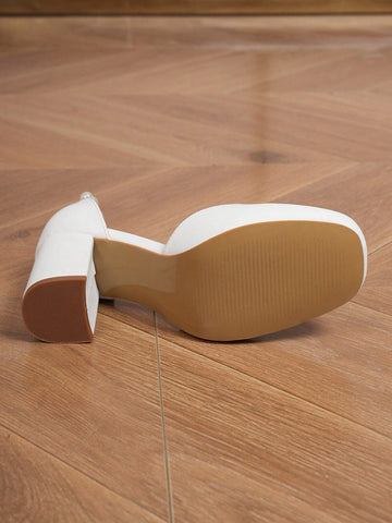 White French Chunky Heel Fairy Shoes, Suitable For Dresses, Gentle High Heels