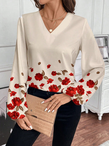 Casual Apricot Khaki Women's Shirt, Suitable For Autumn/Winter