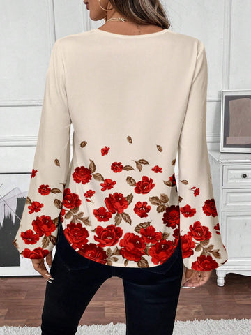 Casual Apricot Khaki Women's Shirt, Suitable For Autumn/Winter