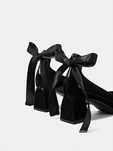 Woman Shoes High Heeled Pumps With Pearls, Solid Colored For Spring And Summer