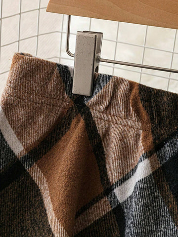 Women"S Casual Plaid A-Line Skirt For Autumn And Winter