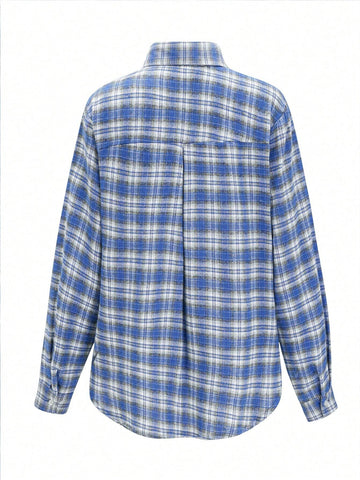 Women'S Fashionable Casual Plaid Shirt