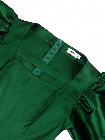 Women'S Fashionable Elegant Puff Sleeve Jumpsuit