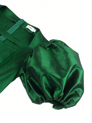 Women'S Fashionable Elegant Puff Sleeve Jumpsuit