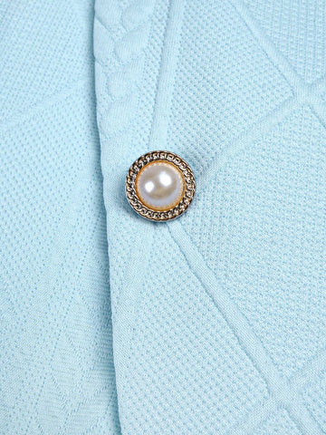 Women'S Frenchy Elegant Lapel Collar Sleeveless Front Button Suit Vest & Skirts Set Two Piece With Jacquard Texture (Random Pattern)